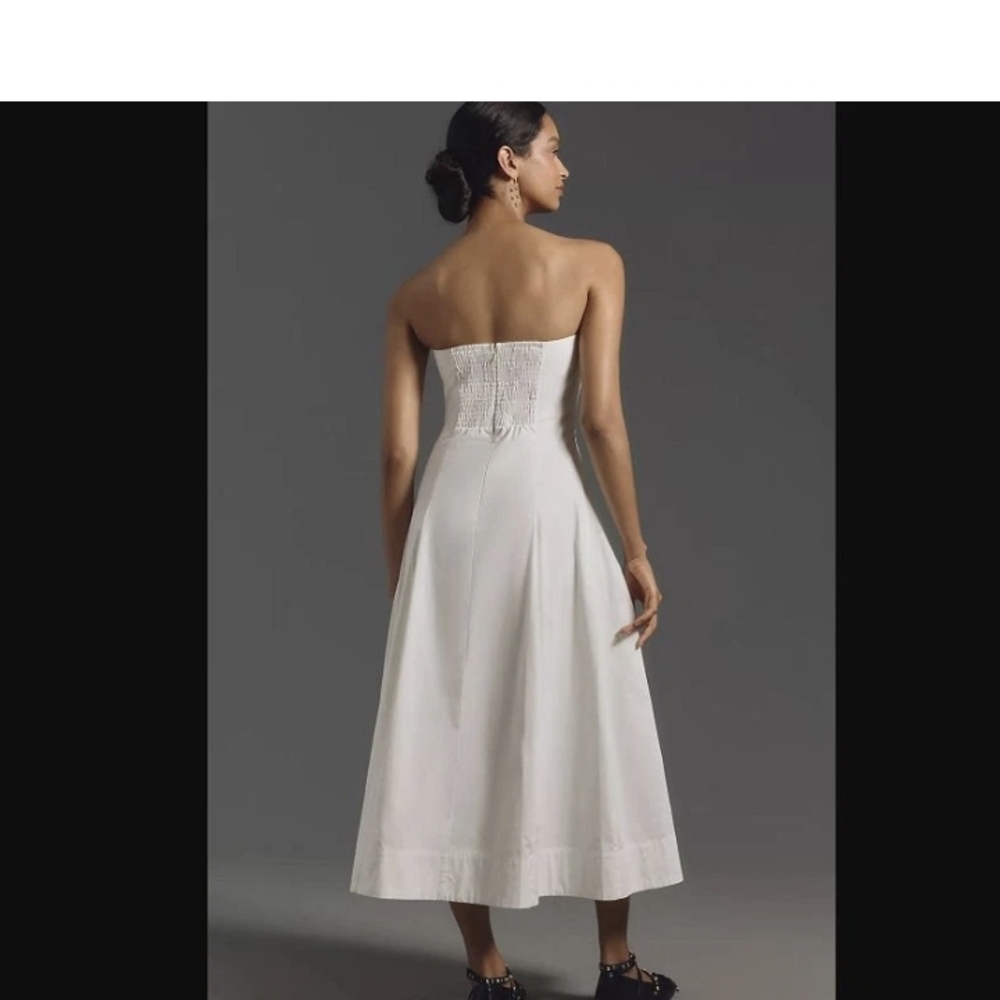Mare Mare x Anthropologie Strapless Seamed A-line Midi Dress - Picture 3 of 15